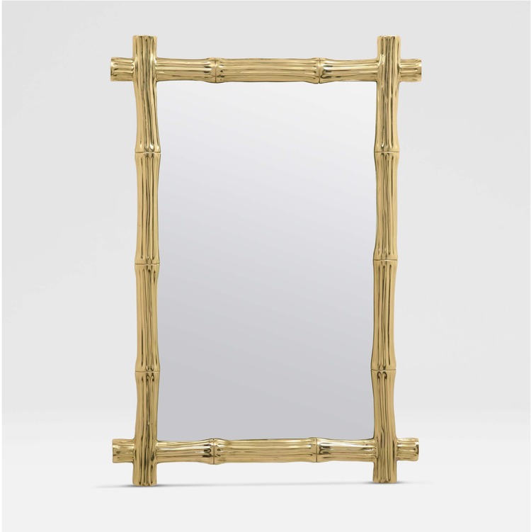 Gilles Mirror Brass Four Piece Bamboo, How To Make A Bamboo Mirror Frame